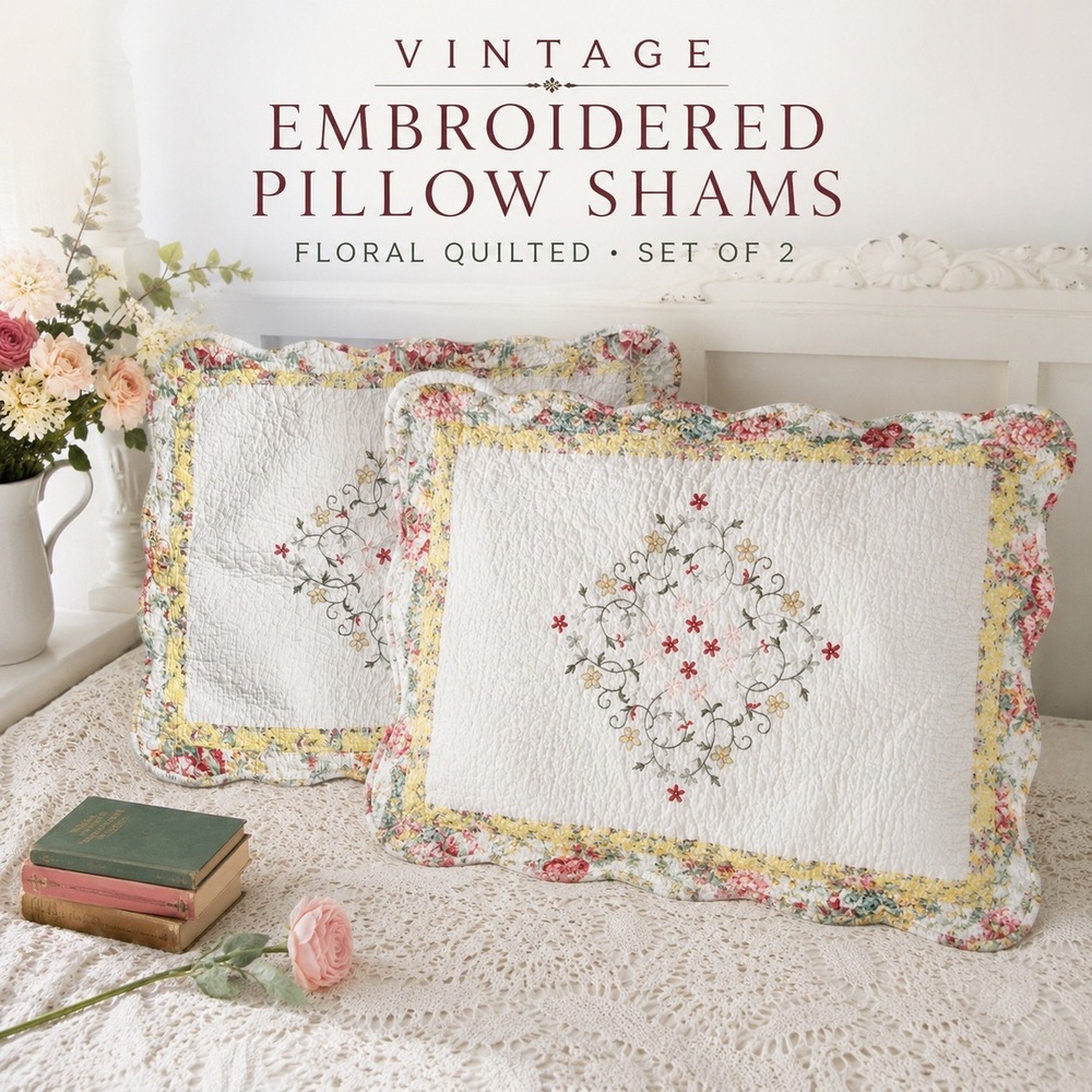MaryJanes Cottage Country Farmhouse Quilted Pillow Shams